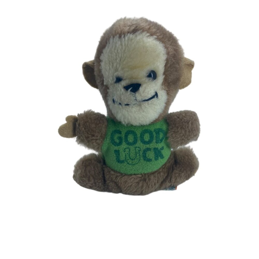 Vtg 1978 Dakin Good Luck Monkey Plush Toy Stuffed Animal 5.5" Hand Held RARE